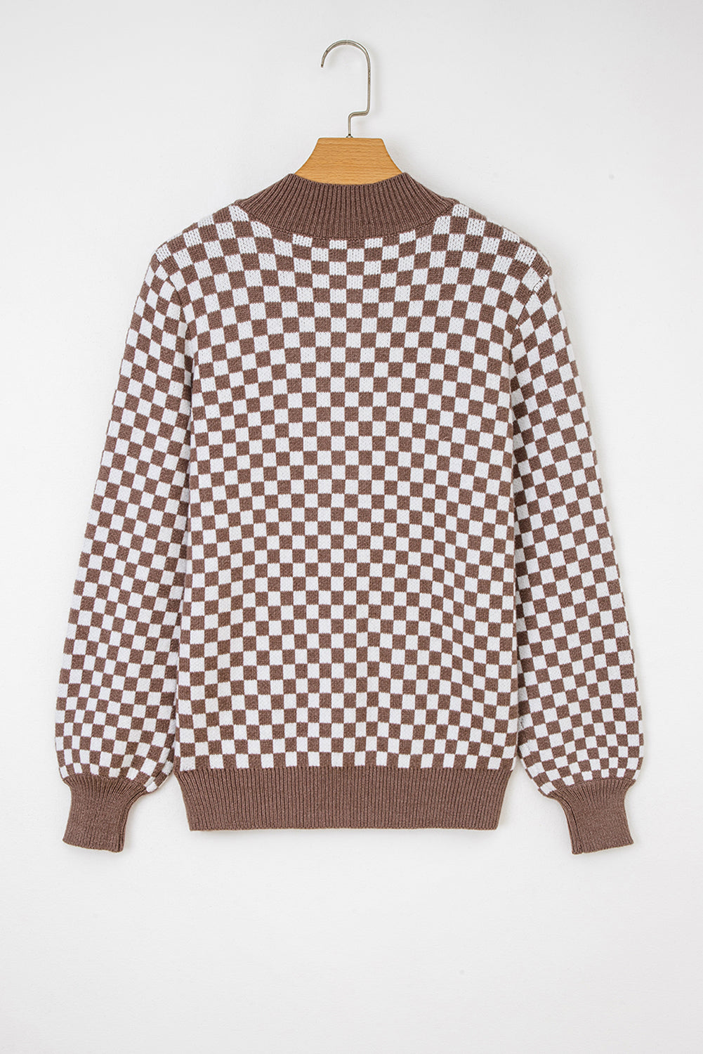 Checkerboard Button-Front Sweater-Sweaters-Krush Kandy, Women's Online Fashion Boutique Located in Phoenix, Arizona (Scottsdale Area)