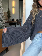 Openwork Batwing Sleeve Sweater-Sweater-Krush Kandy, Women's Online Fashion Boutique Located in Phoenix, Arizona (Scottsdale Area)