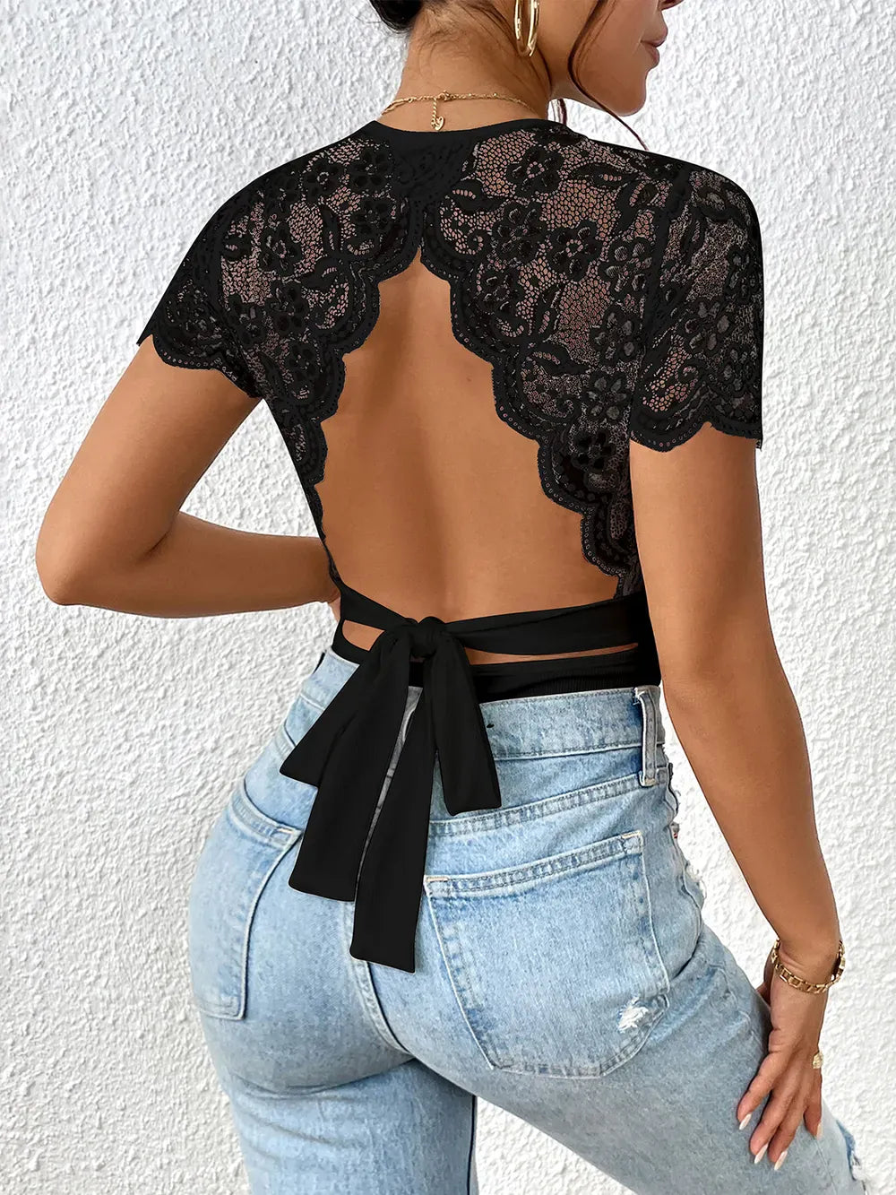 Lace Me Up Open-Back Bodysuit-Krush Kandy, Women's Online Fashion Boutique Located in Phoenix, Arizona (Scottsdale Area)