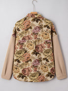 Floral Waffle Knit Patchwork Chest Pockets Buttoned Jacket-Jacket-Krush Kandy, Women's Online Fashion Boutique Located in Phoenix, Arizona (Scottsdale Area)
