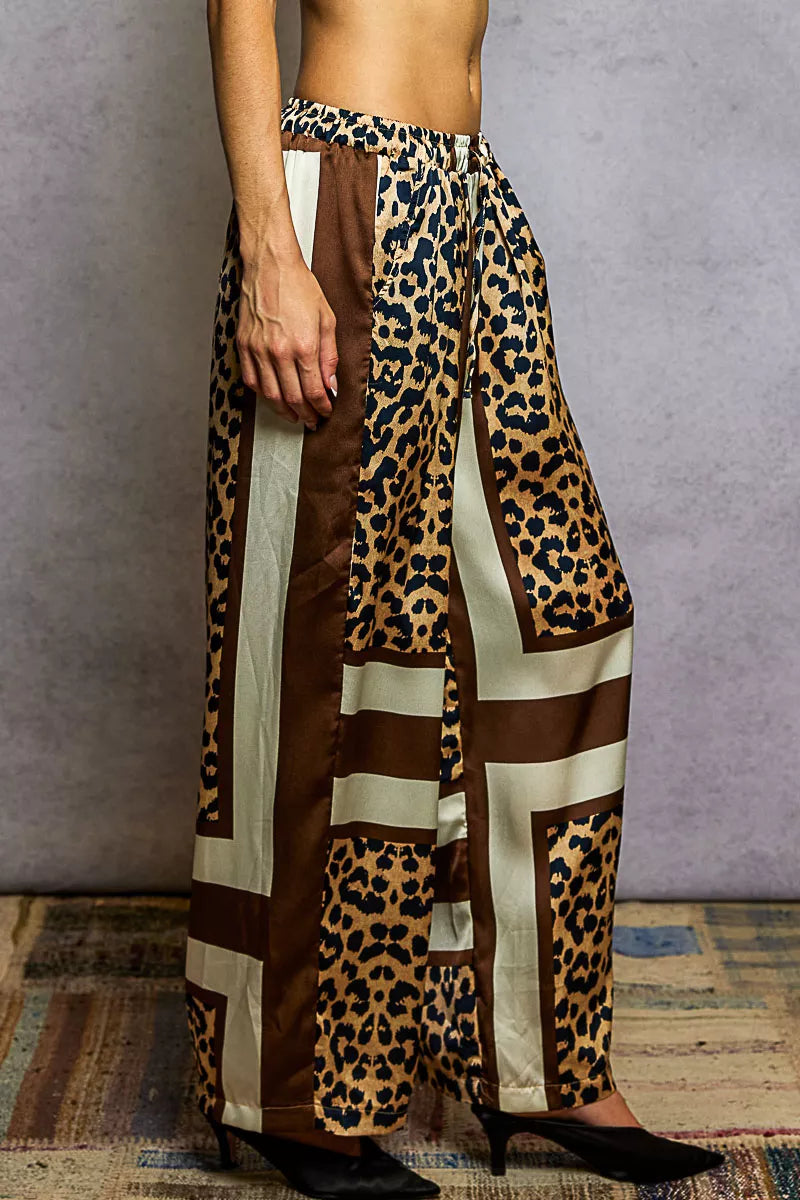 POL Leopard Printed Woven Wide Leg Drawstring Pants-PANTS-Krush Kandy, Women's Online Fashion Boutique Located in Phoenix, Arizona (Scottsdale Area)