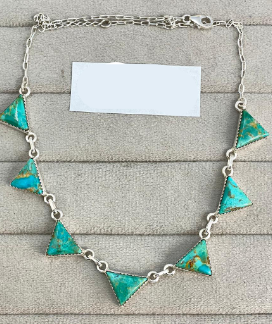 On Display Turquoise Triangle Cluster Necklace MADE TO ORDER-Necklaces-Krush Kandy, Women's Online Fashion Boutique Located in Phoenix, Arizona (Scottsdale Area)