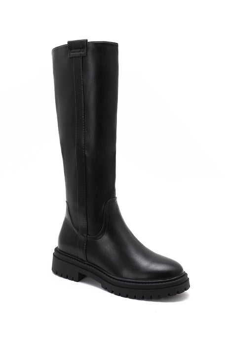 Black Knee High Lug Sole Boot-Shoes-Krush Kandy, Women's Online Fashion Boutique Located in Phoenix, Arizona (Scottsdale Area)