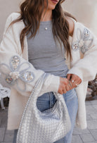 Simply Sweet Sequin Flower Cardigan | Pre-Order-Krush Kandy, Women's Online Fashion Boutique Located in Phoenix, Arizona (Scottsdale Area)