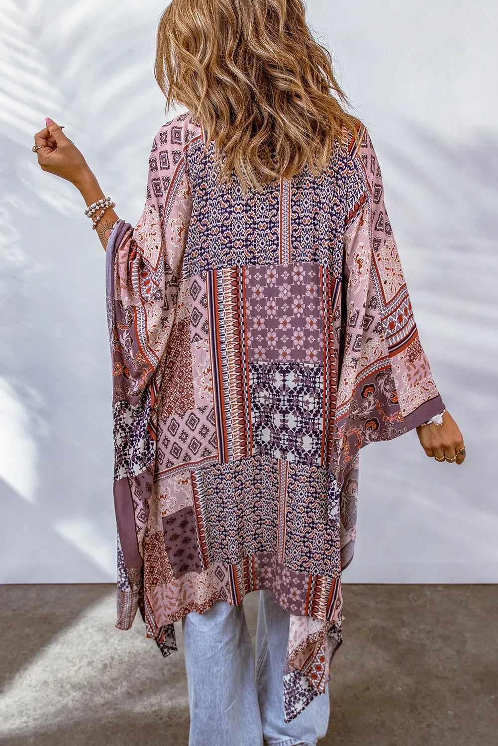Boho Geometric Print Kimono-Kimonos-Krush Kandy, Women's Online Fashion Boutique Located in Phoenix, Arizona (Scottsdale Area)
