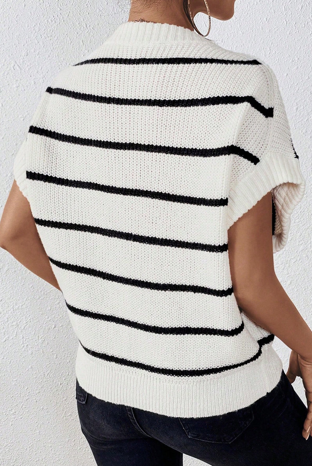 Striped Round Neck Sweater Vest-Krush Kandy, Women's Online Fashion Boutique Located in Phoenix, Arizona (Scottsdale Area)