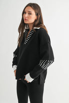 Varsity Edge Pullover-Pullovers-Krush Kandy, Women's Online Fashion Boutique Located in Phoenix, Arizona (Scottsdale Area)