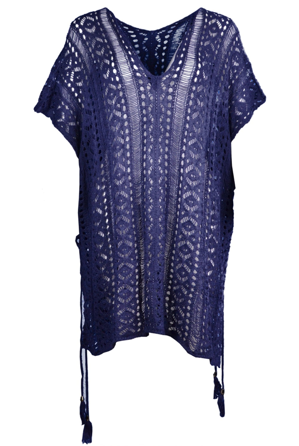 Cutout V-Neck Cover-Up with Tassel-Cover-Ups-Krush Kandy, Women's Online Fashion Boutique Located in Phoenix, Arizona (Scottsdale Area)
