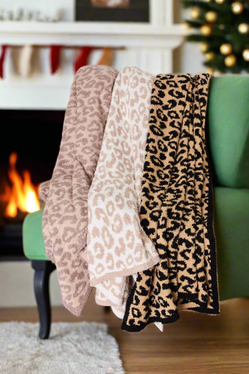 Cuddley Leopard Decorative Throw Blanket-Blankets-Krush Kandy, Women's Online Fashion Boutique Located in Phoenix, Arizona (Scottsdale Area)