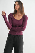 Lightweight Stretch Ribbed Long Sleeve Top-Tops-Krush Kandy, Women's Online Fashion Boutique Located in Phoenix, Arizona (Scottsdale Area)