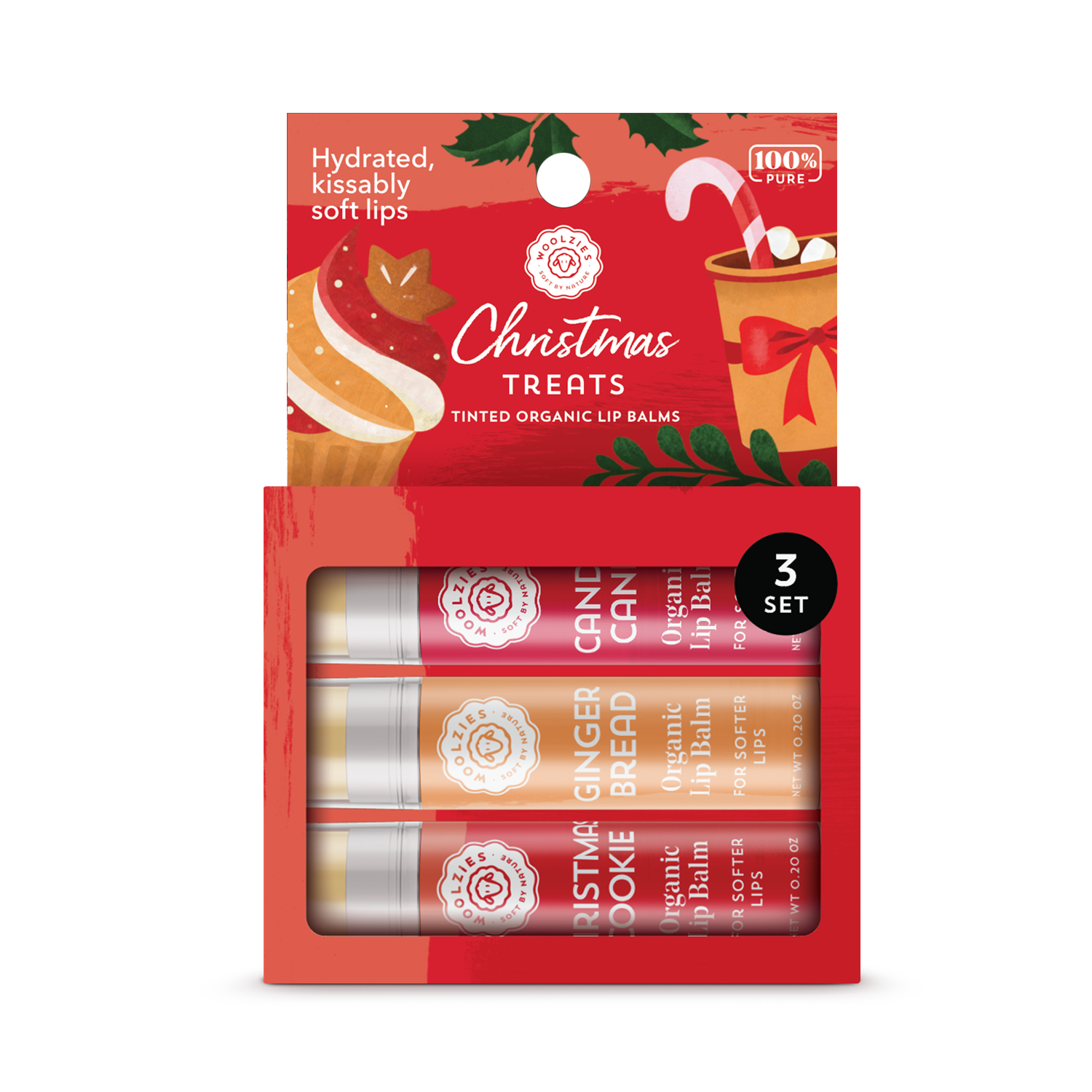 Christmas Treats Lip Balm Set Of 3-Accessories-Krush Kandy, Women's Online Fashion Boutique Located in Phoenix, Arizona (Scottsdale Area)