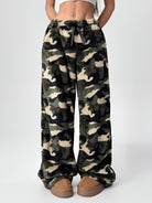 Leopard Wide Leg Plush Pants-Pants-Krush Kandy, Women's Online Fashion Boutique Located in Phoenix, Arizona (Scottsdale Area)