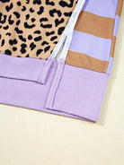 Stripe Color Block Patchwork Leopard Casual Sweatshirt with Slits-Sweaters-Krush Kandy, Women's Online Fashion Boutique Located in Phoenix, Arizona (Scottsdale Area)