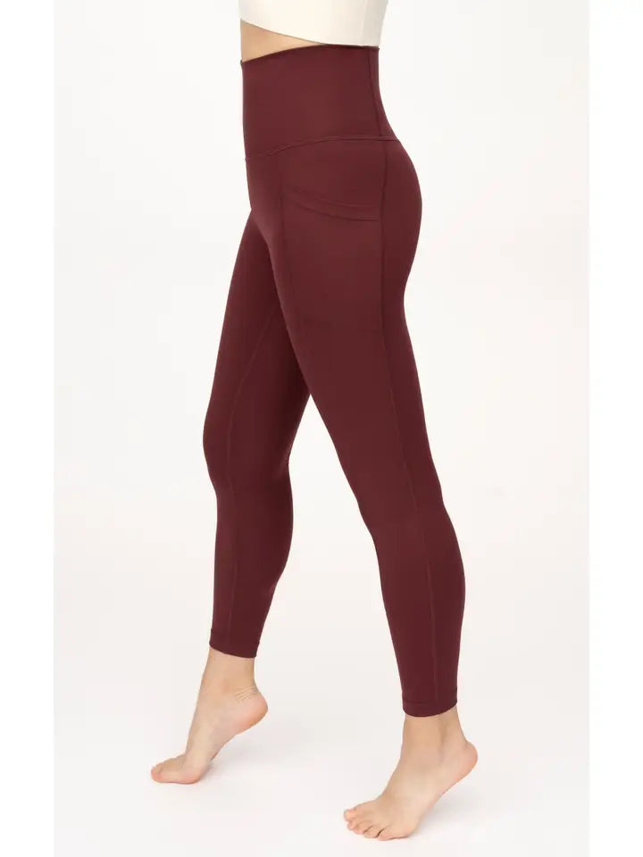 Krush Kandy Yogalicious Powerlux High Rise Side Pocket Ankle Leggings XL Chocolate Truffle