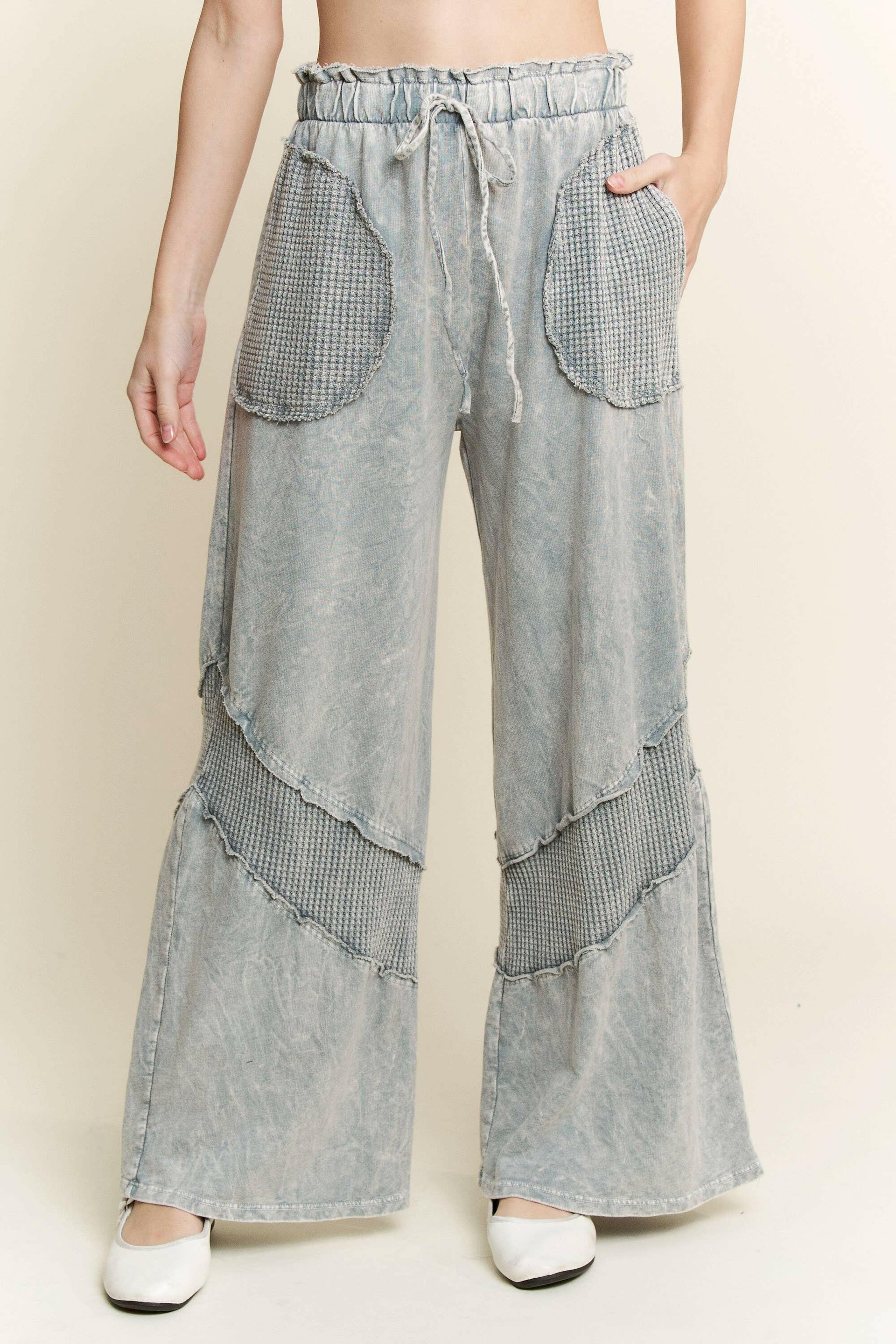 MineralWash Waffle pocket Wide Leg Pants-PANTS-Krush Kandy, Women's Online Fashion Boutique Located in Phoenix, Arizona (Scottsdale Area)