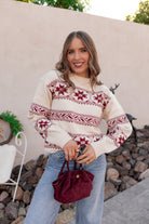 Vintage Vibes Faire Isle Snowflake Holiday Sweater-Sweaters-Krush Kandy, Women's Online Fashion Boutique Located in Phoenix, Arizona (Scottsdale Area)