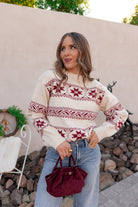 Vintage Vibes Faire Isle Snowflake Holiday Sweater-Sweaters-Krush Kandy, Women's Online Fashion Boutique Located in Phoenix, Arizona (Scottsdale Area)