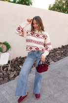 Vintage Vibes Faire Isle Snowflake Holiday Sweater-Sweaters-Krush Kandy, Women's Online Fashion Boutique Located in Phoenix, Arizona (Scottsdale Area)