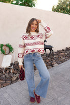 Vintage Vibes Faire Isle Snowflake Holiday Sweater-Sweaters-Krush Kandy, Women's Online Fashion Boutique Located in Phoenix, Arizona (Scottsdale Area)