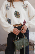 Free Fall Leaf Patchwork Sweater XS-3X-Sweaters-Krush Kandy, Women's Online Fashion Boutique Located in Phoenix, Arizona (Scottsdale Area)