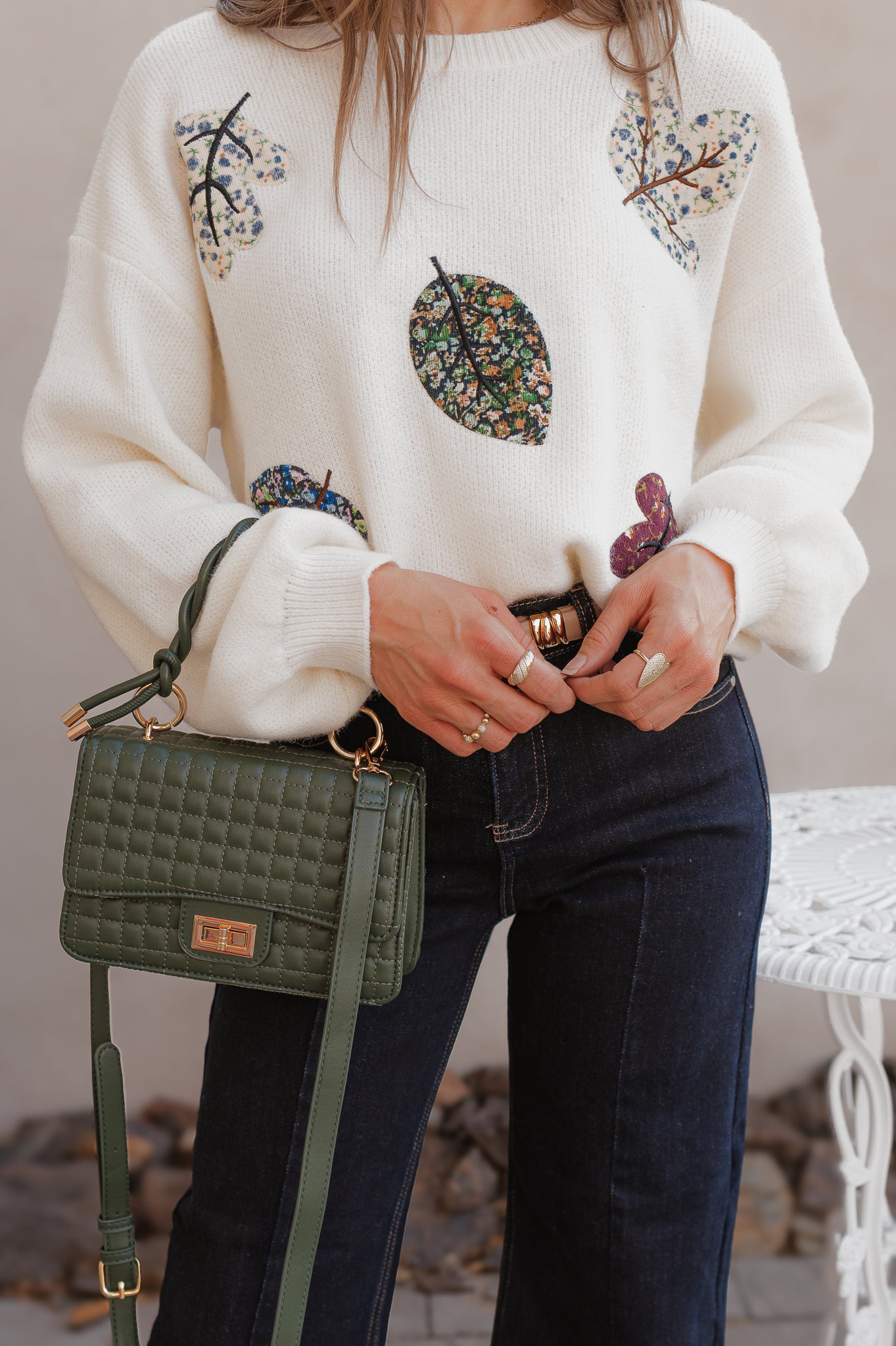 Free Fall Leaf Patchwork Sweater XS-3X-Sweaters-Krush Kandy, Women's Online Fashion Boutique Located in Phoenix, Arizona (Scottsdale Area)