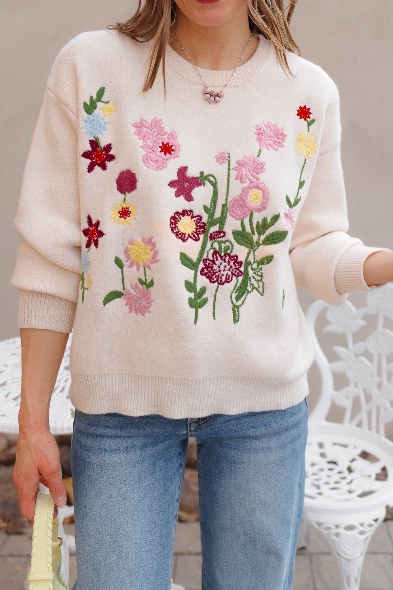 Luxe Floral Embroidered Sweater XS-3X