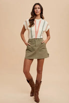 Annie Wear Cargo Denim Mini Skirt-Skirts-Krush Kandy, Women's Online Fashion Boutique Located in Phoenix, Arizona (Scottsdale Area)