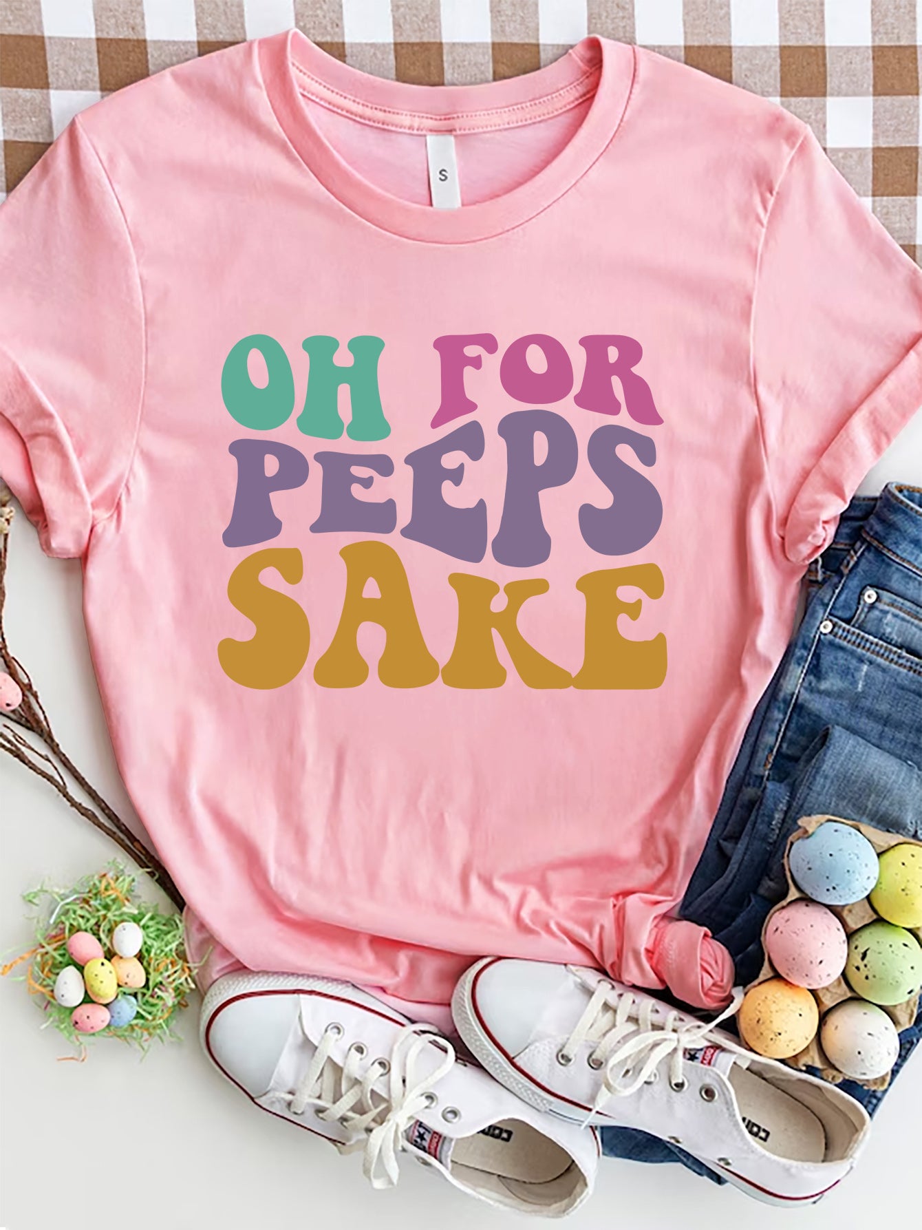 Oh For Peeps Sake Graphic Tee-Krush Kandy, Women's Online Fashion Boutique Located in Phoenix, Arizona (Scottsdale Area)