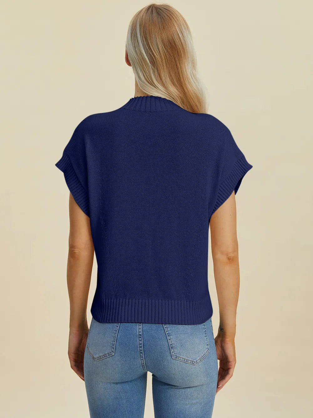 Double Take Full Size Mock Neck Short Sleeve Sweater-Krush Kandy, Women's Online Fashion Boutique Located in Phoenix, Arizona (Scottsdale Area)