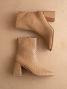 The Demi | Woven Block Heel Ankle Boot-Boots-Krush Kandy, Women's Online Fashion Boutique Located in Phoenix, Arizona (Scottsdale Area)