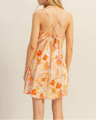 HYFVE Floral Cowl Neck Flirty Satin Mini Dress-Dresses-Krush Kandy, Women's Online Fashion Boutique Located in Phoenix, Arizona (Scottsdale Area)