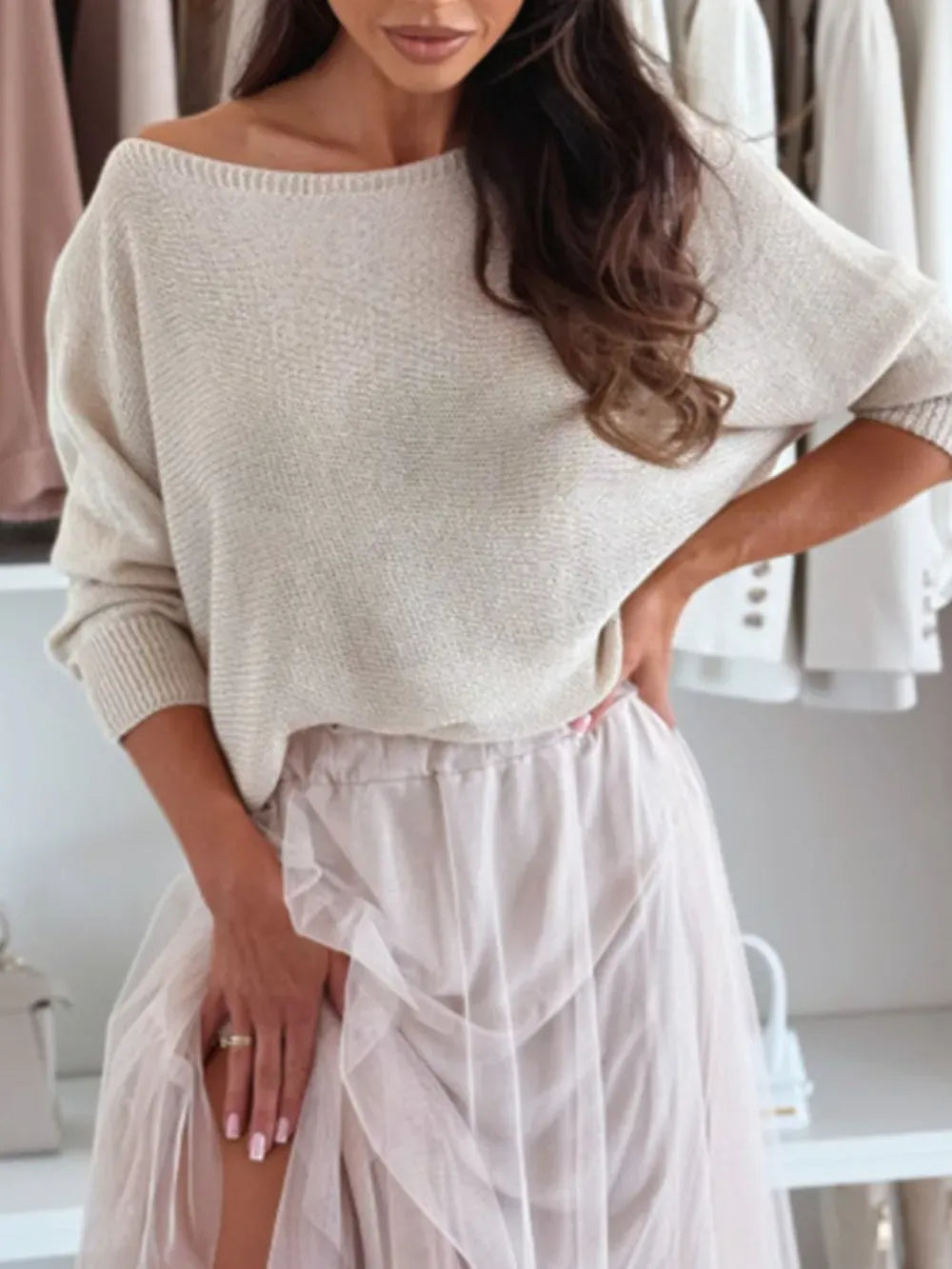 Bow Back Boat Neck Batwing Sleeve Sweater-Krush Kandy, Women's Online Fashion Boutique Located in Phoenix, Arizona (Scottsdale Area)