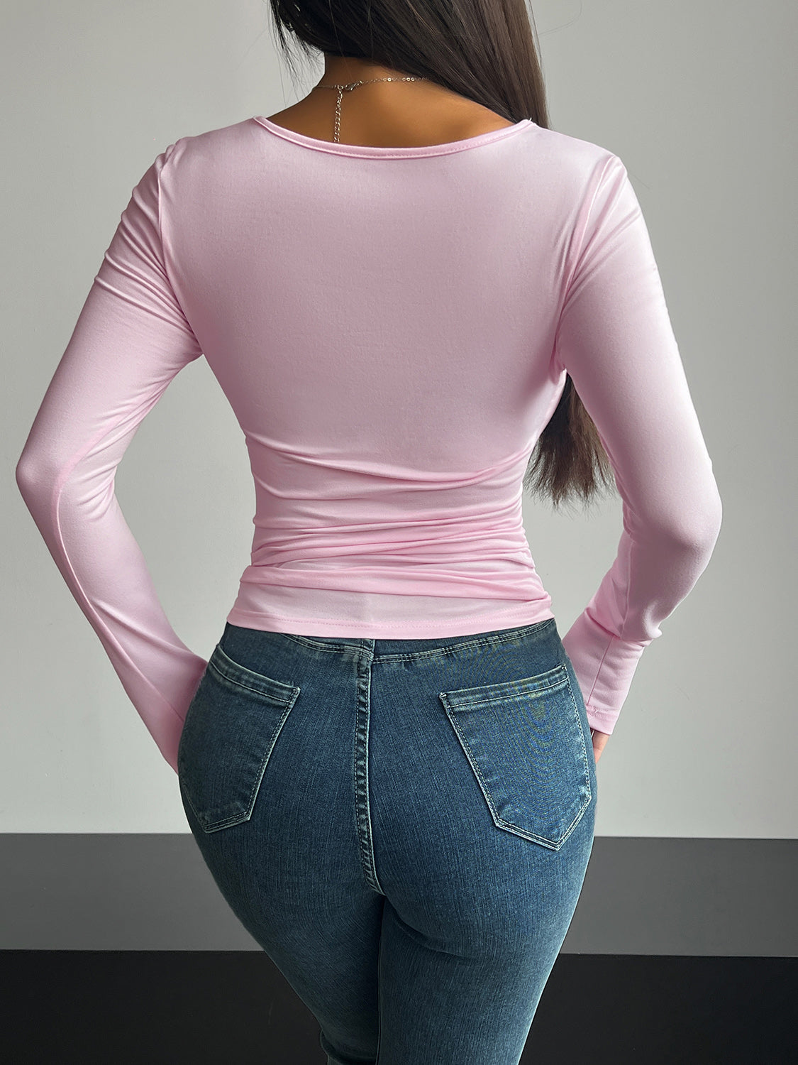 Square Neck Long Sleeve T-Shirt-Krush Kandy, Women's Online Fashion Boutique Located in Phoenix, Arizona (Scottsdale Area)