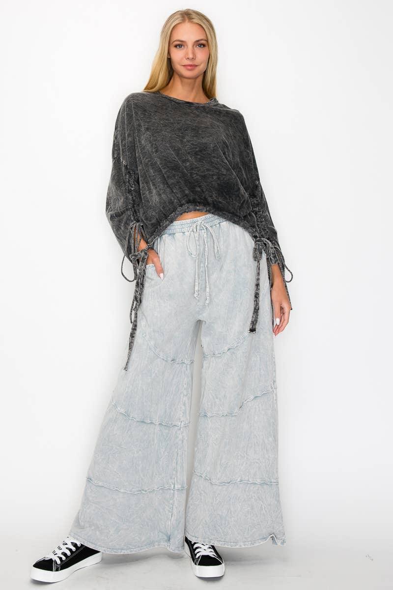 Wander Free Mineral Washed Boho Sweatshirt-Bottoms-Krush Kandy, Women's Online Fashion Boutique Located in Phoenix, Arizona (Scottsdale Area)