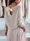 Bow Back Boat Neck Batwing Sleeve Sweater-Krush Kandy, Women's Online Fashion Boutique Located in Phoenix, Arizona (Scottsdale Area)