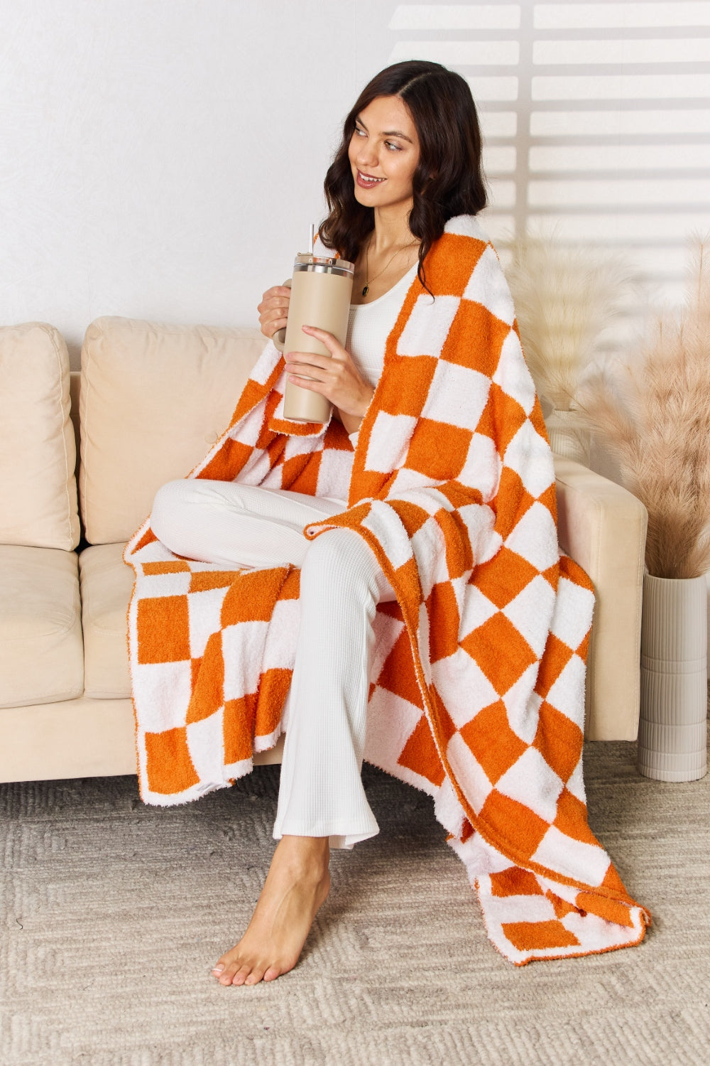 Cuddley Checkered Decorative Throw Blanket-Krush Kandy, Women's Online Fashion Boutique Located in Phoenix, Arizona (Scottsdale Area)