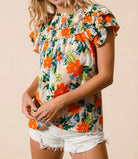 BiBi Multi Color Floral Print Woven Top-Tops-Krush Kandy, Women's Online Fashion Boutique Located in Phoenix, Arizona (Scottsdale Area)