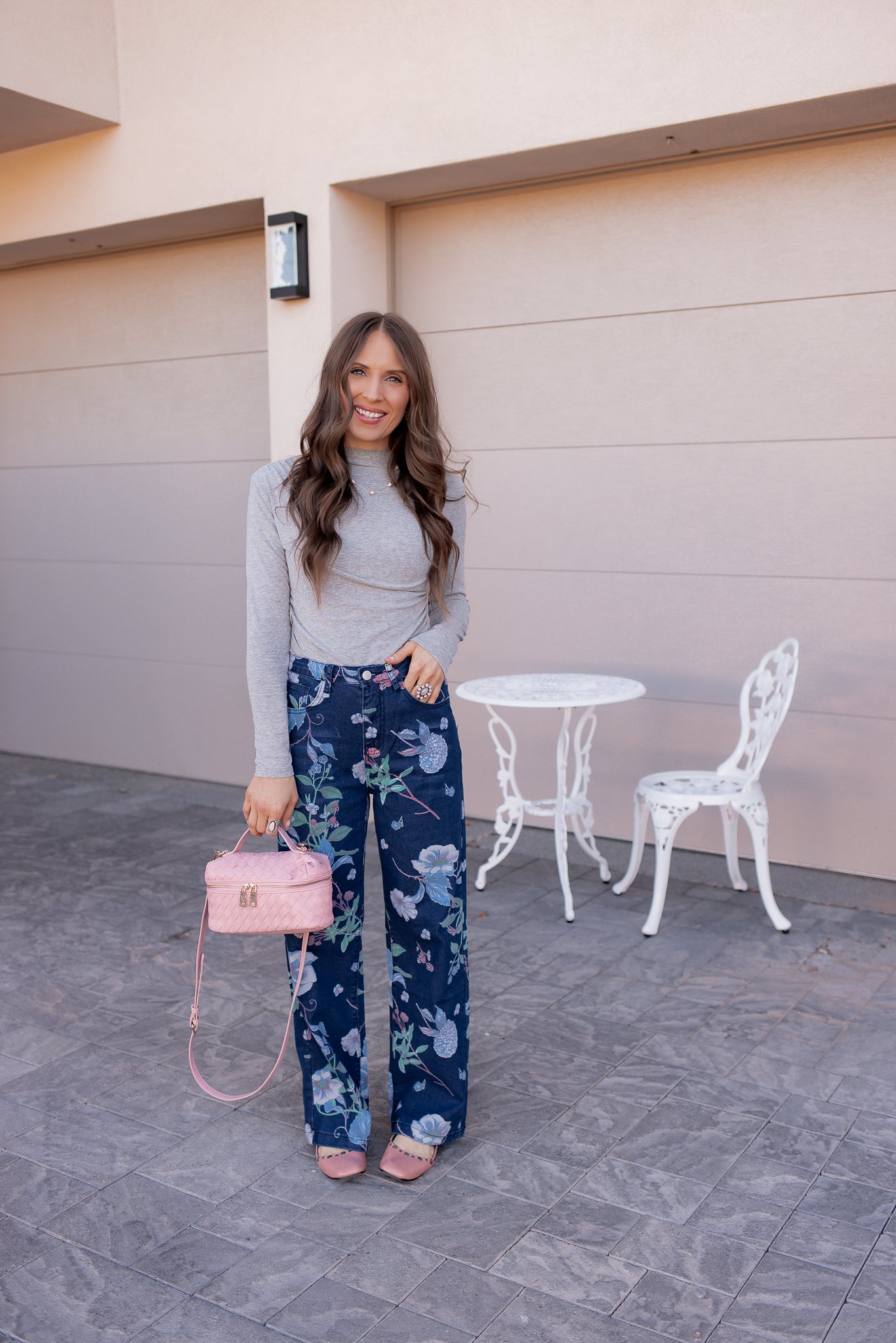 Dreamy Floral Wide Leg Denim Pants-Denim-Krush Kandy, Women's Online Fashion Boutique Located in Phoenix, Arizona (Scottsdale Area)