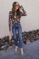 Blossom Charm Floral Mesh Top-Long Sleeve Tops-Krush Kandy, Women's Online Fashion Boutique Located in Phoenix, Arizona (Scottsdale Area)