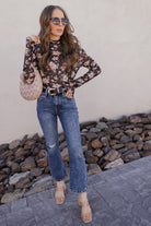 Blossom Charm Floral Mesh Top-Long Sleeve Tops-Krush Kandy, Women's Online Fashion Boutique Located in Phoenix, Arizona (Scottsdale Area)