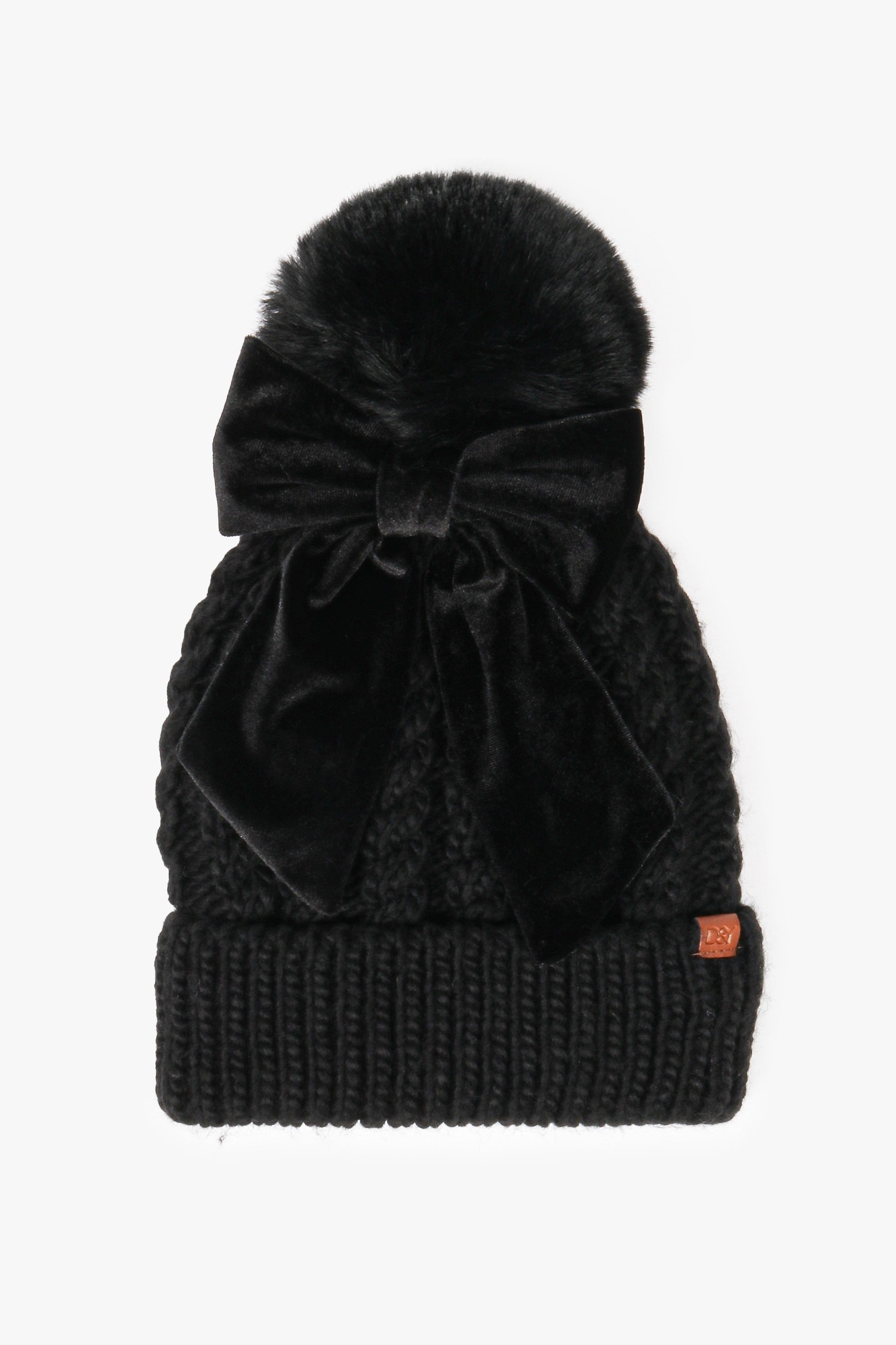 Snowbelle Convertible Bow Beanie-Hats-Krush Kandy, Women's Online Fashion Boutique Located in Phoenix, Arizona (Scottsdale Area)