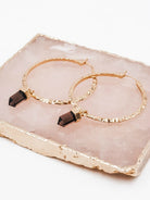 Krush Kouture: Hammered Hoop Earrings with Pendant-Hoop Earrings-Krush Kandy, Women's Online Fashion Boutique Located in Phoenix, Arizona (Scottsdale Area)