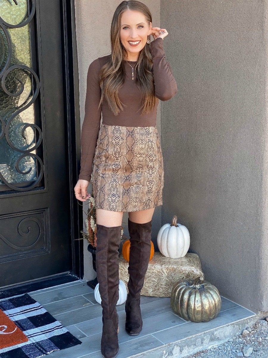 Snake It, 'Til You Make It Skirt *Final Sale*-Skirts-Krush Kandy, Women's Online Fashion Boutique Located in Phoenix, Arizona (Scottsdale Area)