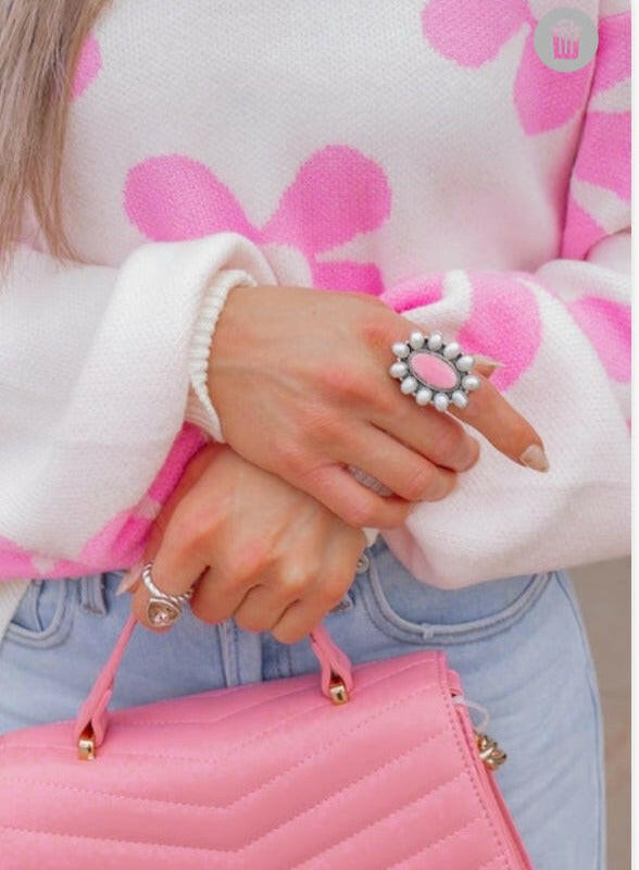 One of a Kind Pink Conch Ring | PREORDER NOW OPEN-Cluster Rings-Krush Kandy, Women's Online Fashion Boutique Located in Phoenix, Arizona (Scottsdale Area)