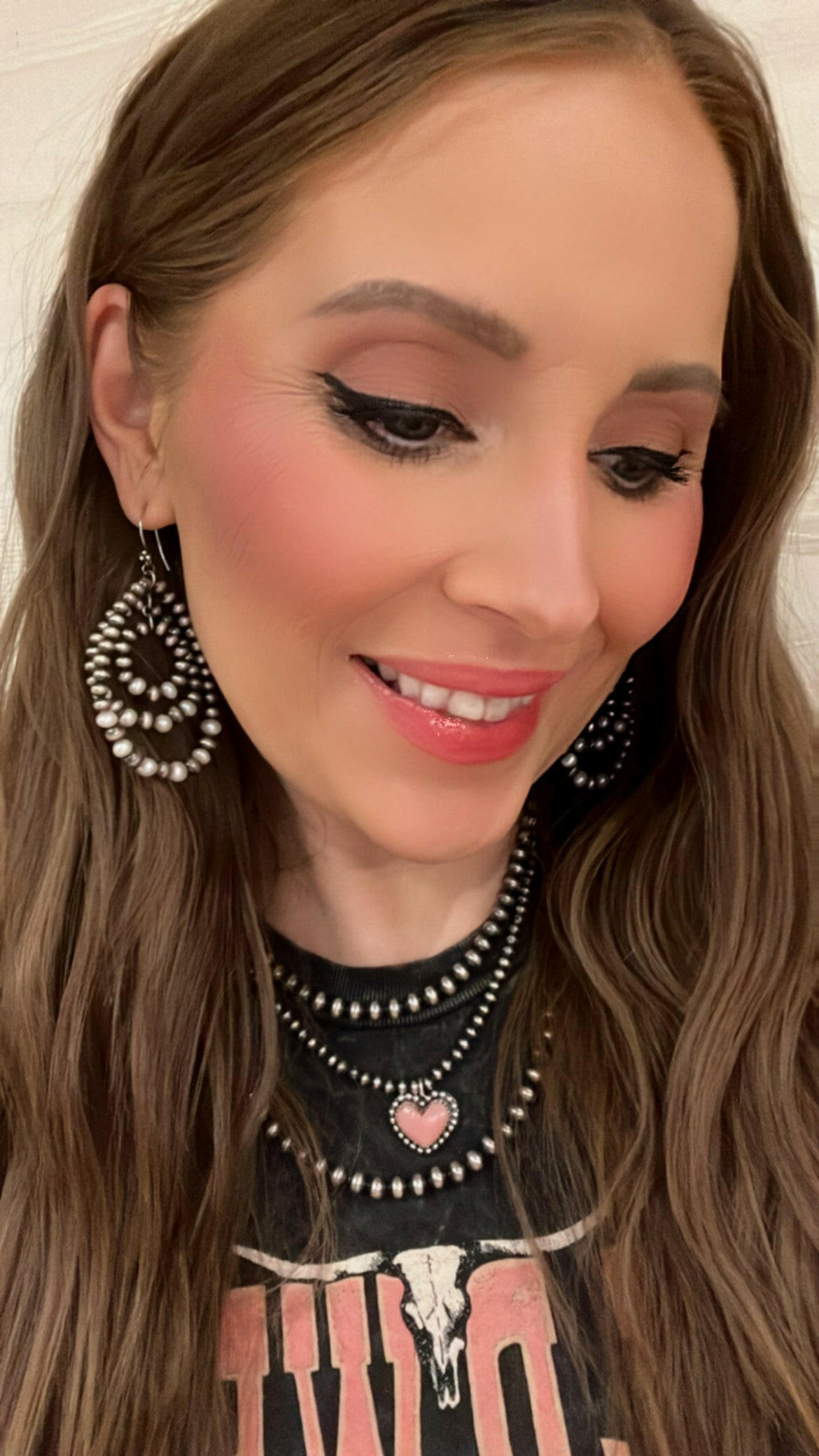 Free Spirit Triple Layer Desert Pearl Hoop Earrings-Hoop Earrings-Krush Kandy, Women's Online Fashion Boutique Located in Phoenix, Arizona (Scottsdale Area)