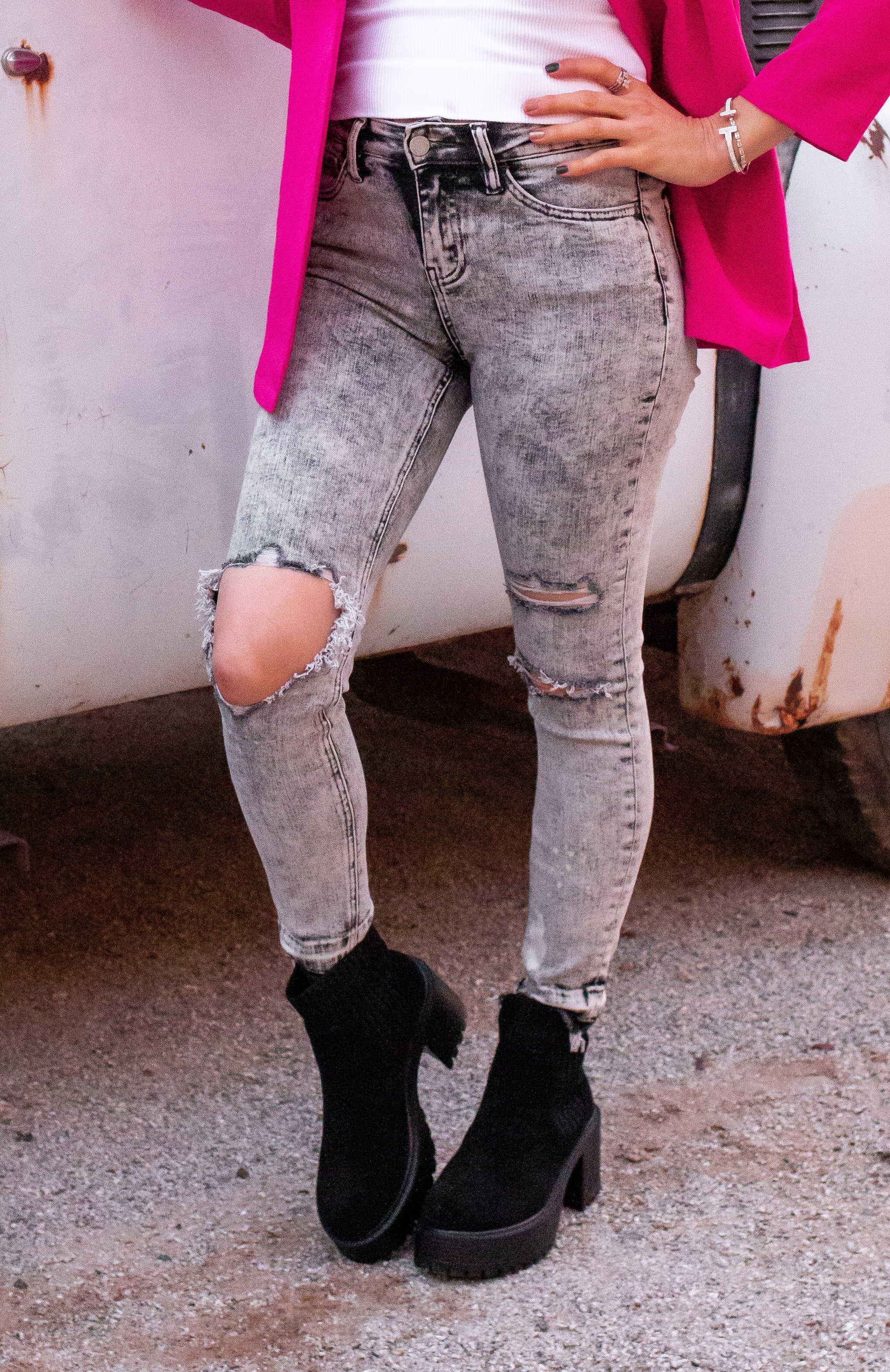 VERVET | So Sassy Distressed Acid Wash Jeans | PLUS/REG-Jeans-Krush Kandy, Women's Online Fashion Boutique Located in Phoenix, Arizona (Scottsdale Area)