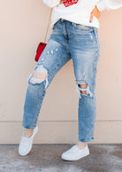 RISEN DENIM | Your New Go To High-Rise MOM Jean | PLUS/REG-Jeans-Krush Kandy, Women's Online Fashion Boutique Located in Phoenix, Arizona (Scottsdale Area)