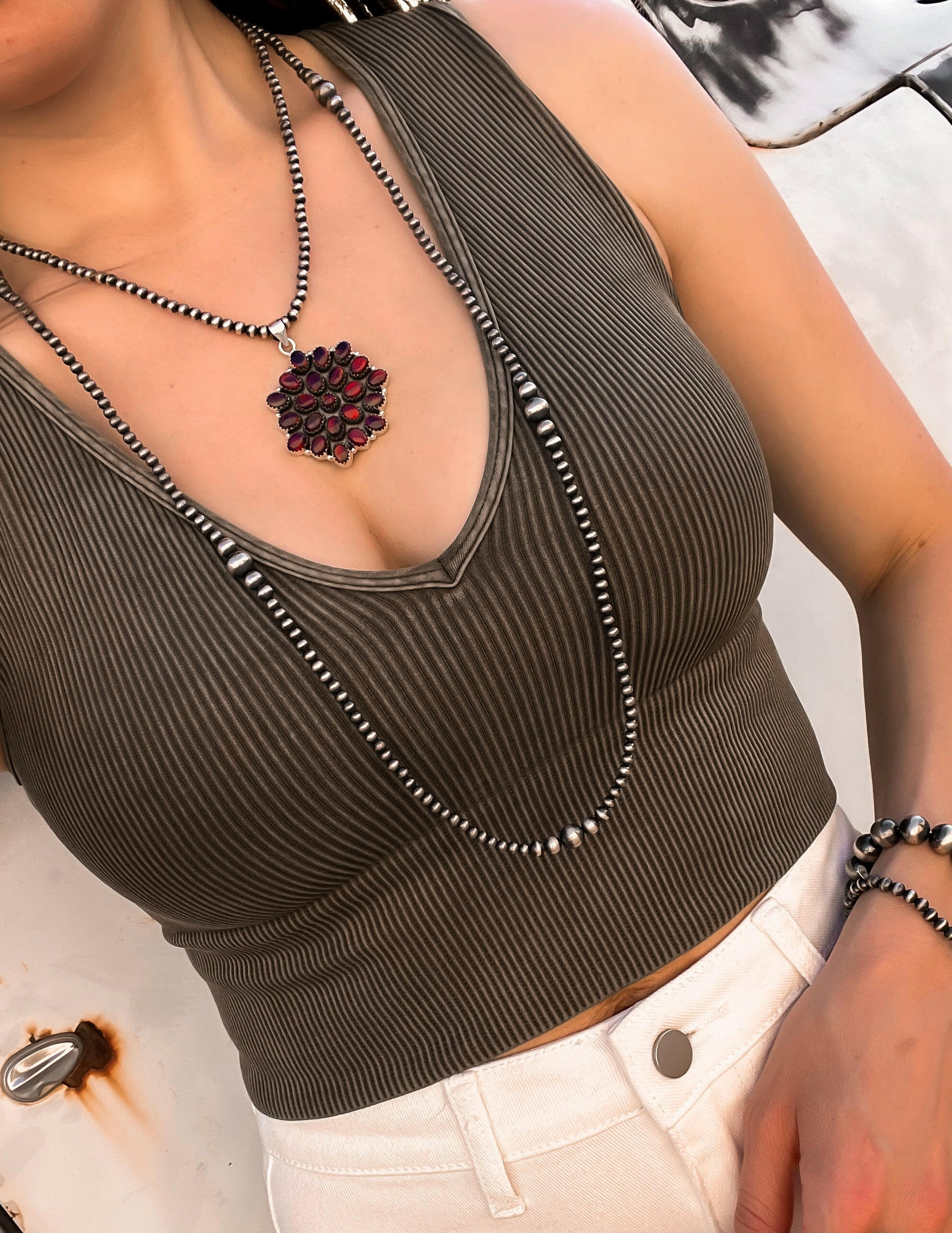 MADE TO ORDER Wild West Graduated Desert Pearl Necklace-Beaded Necklaces-Krush Kandy, Women's Online Fashion Boutique Located in Phoenix, Arizona (Scottsdale Area)