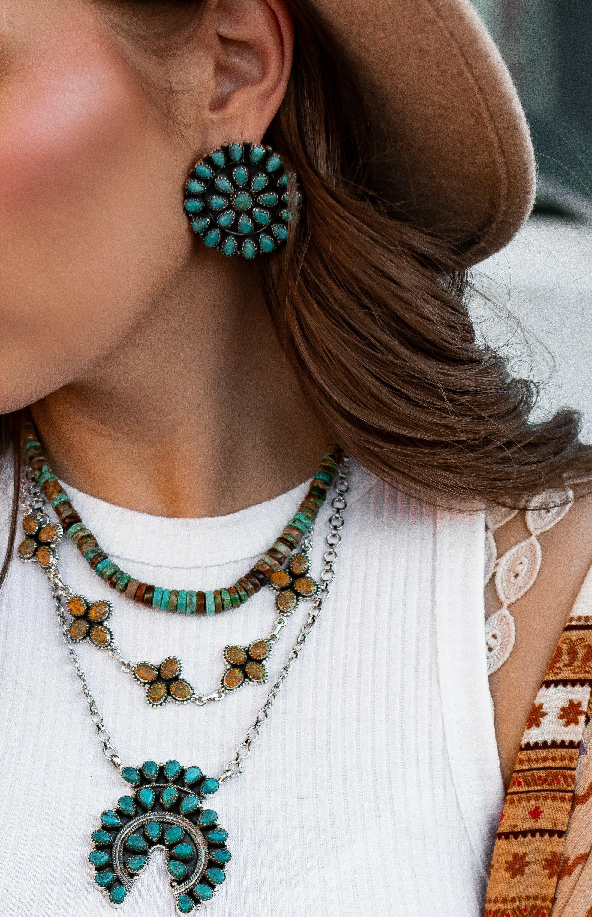 You Complete Me Concho Stud Sterling Silver Earring-Stud Earrings-Krush Kandy, Women's Online Fashion Boutique Located in Phoenix, Arizona (Scottsdale Area)