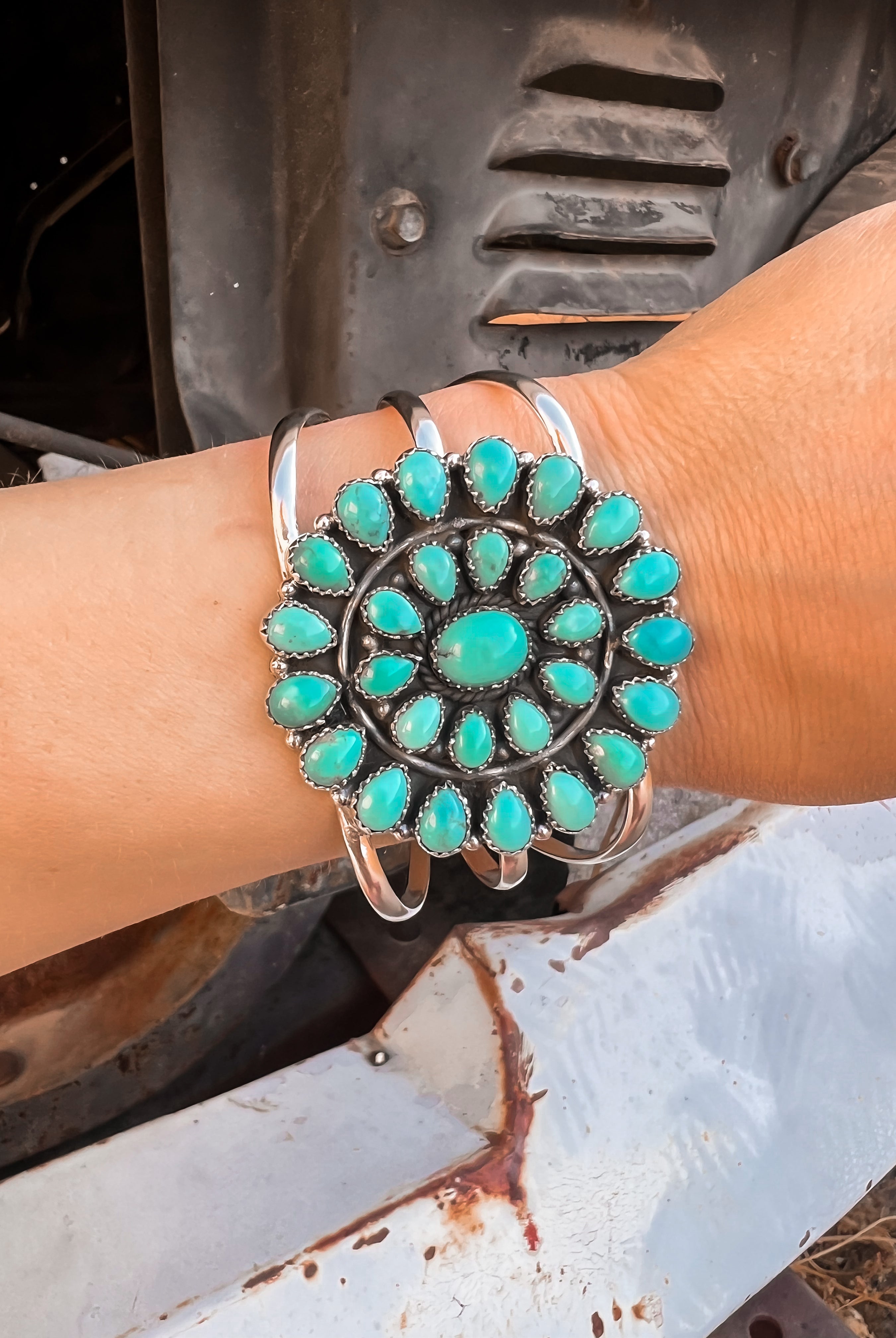 Large Blossom Sterling Silver Cuff | PREORDER-Bracelets-Krush Kandy, Women's Online Fashion Boutique Located in Phoenix, Arizona (Scottsdale Area)